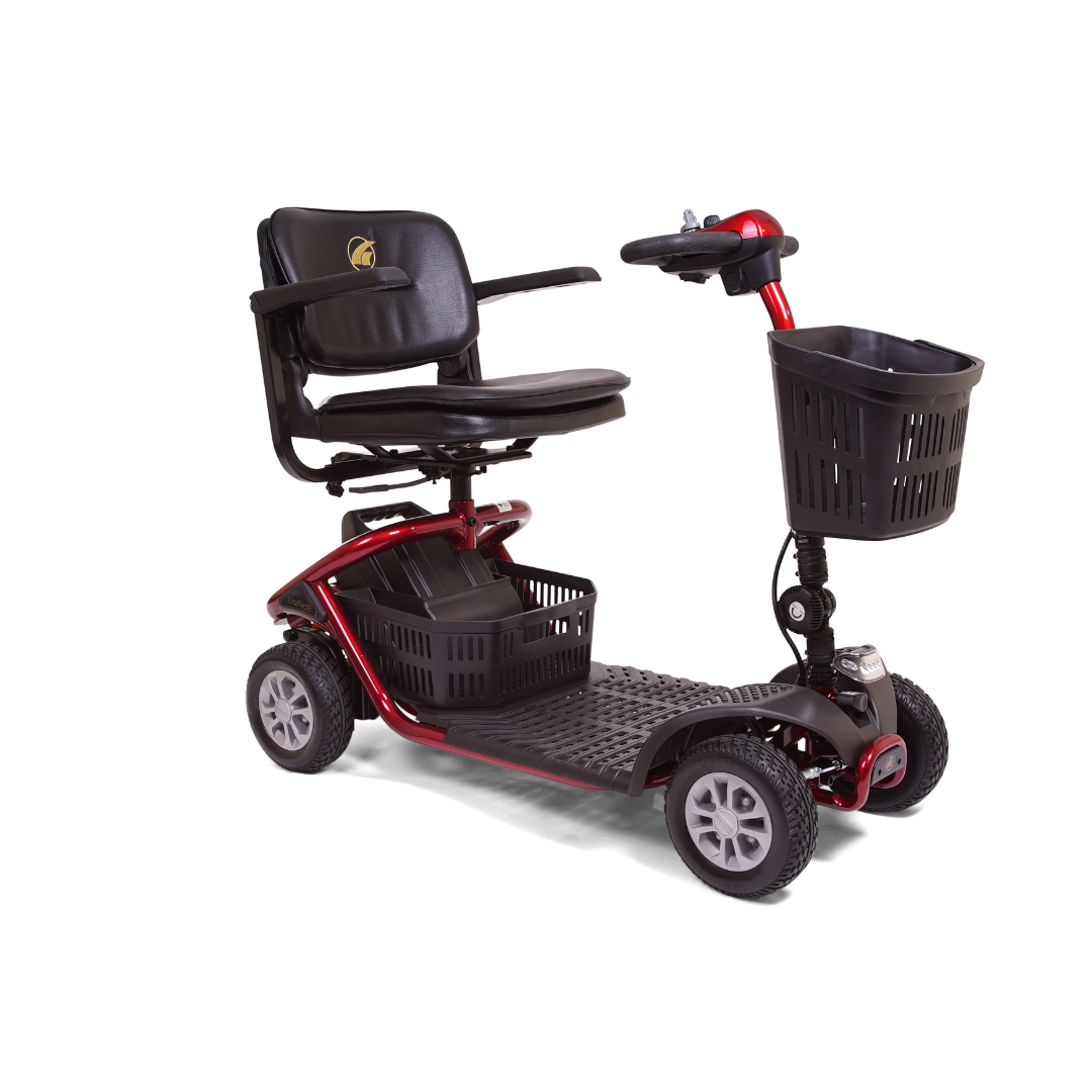 Golden Technologies LiteRider – Lightweight 4 Wheels Travel Scooter - Red